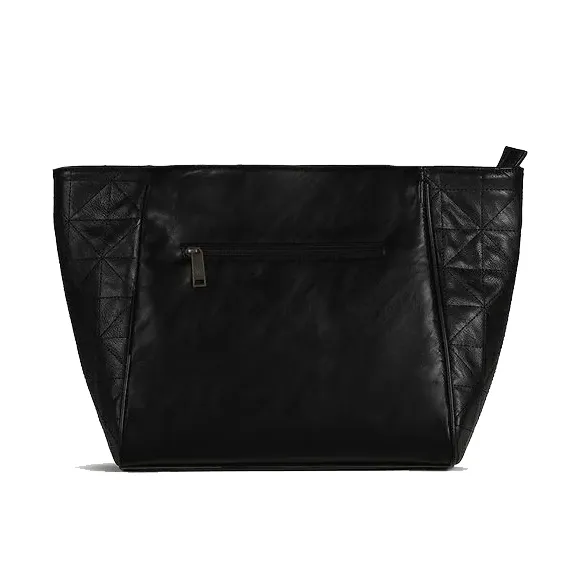 Bolsa de ombro feminina WJ 46083 preta vista traseira com bolso externo
